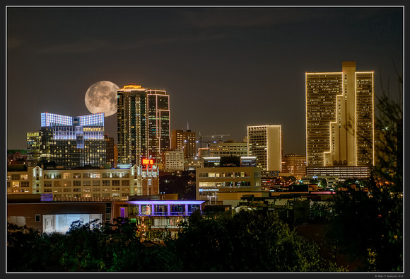Ft Worth superimposed with small Moon - Nov 14 2016